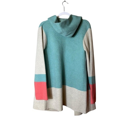 Anthropologie Field Flower Alpine Wool Sweater Cardigan Duster Coat Colorblock M - Picture 5 of 9